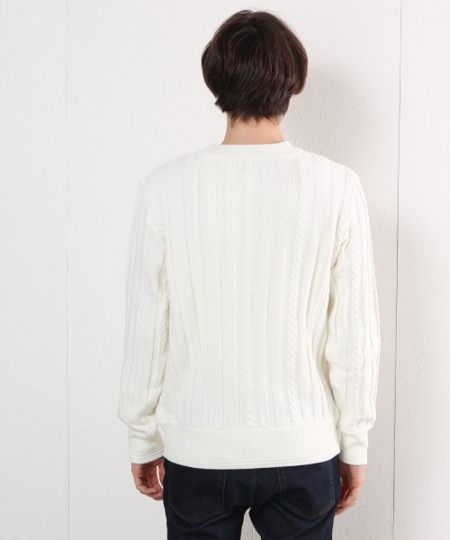 GLOBAL WORK(グローバルワーク)の「7ゲージワイドリブニットプルオーバー/725470(ニット/セーター・メンズ・ネイビー/ホワイト/レッド/カーキ・SMALL/MEDIUM/X-LARGE/LARGE)」の6枚目の写真