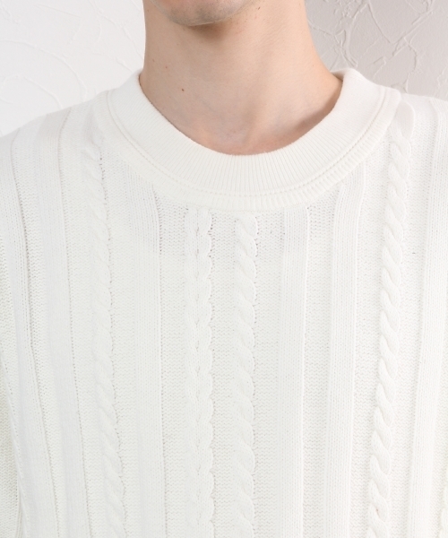 GLOBAL WORK(グローバルワーク)の「7ゲージワイドリブニットプルオーバー/725470(ニット/セーター・メンズ・ネイビー/ホワイト/レッド/カーキ・SMALL/MEDIUM/X-LARGE/LARGE)」の8枚目の写真