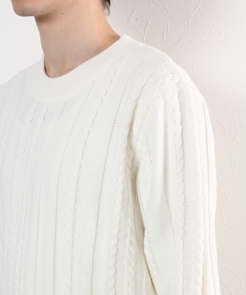 GLOBAL WORK(グローバルワーク)の「7ゲージワイドリブニットプルオーバー/725470(ニット/セーター・メンズ・ネイビー/ホワイト/レッド/カーキ・SMALL/MEDIUM/X-LARGE/LARGE)」の9枚目の写真