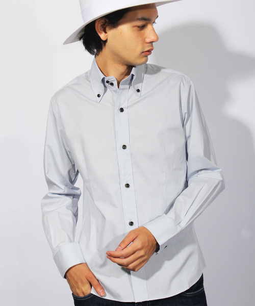 ８(eight)（エイト）の「ブロード ボタンダウンシャツ 日本製（シャツ/ブラウス・メンズ・ブルー/ホワイト/レッド/ネイビー/グレー/ブラック/ワイン/ベージュ・LARGE/MEDIUM/X-LARGE）」の3枚目の写真