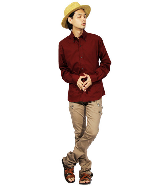 ８(eight)（エイト）の「ブロード ボタンダウンシャツ 日本製（シャツ/ブラウス・メンズ・ブルー/ホワイト/レッド/ネイビー/グレー/ブラック/ワイン/ベージュ・LARGE/MEDIUM/X-LARGE）」の17枚目の写真