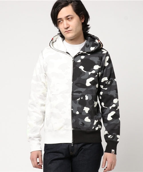 Camo Half Black Bape Black And White Camo Hoodie Bape A Bathing