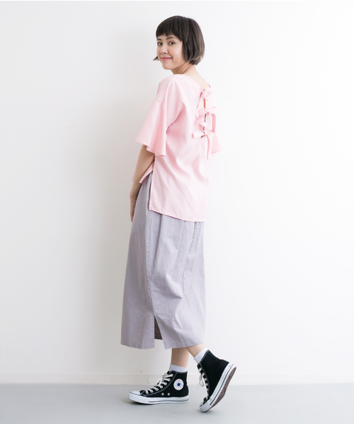 MERLOT（メルロー）の「バックリボンフレア袖トップス4954（シャツ/ブラウス・レディース・ブラック/ライトブルー/ネイビー/オフホワイト/ピンク・FREE）」の19枚目の写真