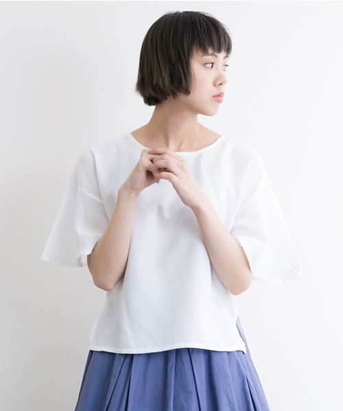 MERLOT（メルロー）の「バックリボンフレア袖トップス4954（シャツ/ブラウス・レディース・ブラック/ライトブルー/ネイビー/オフホワイト/ピンク・FREE）」の16枚目の写真