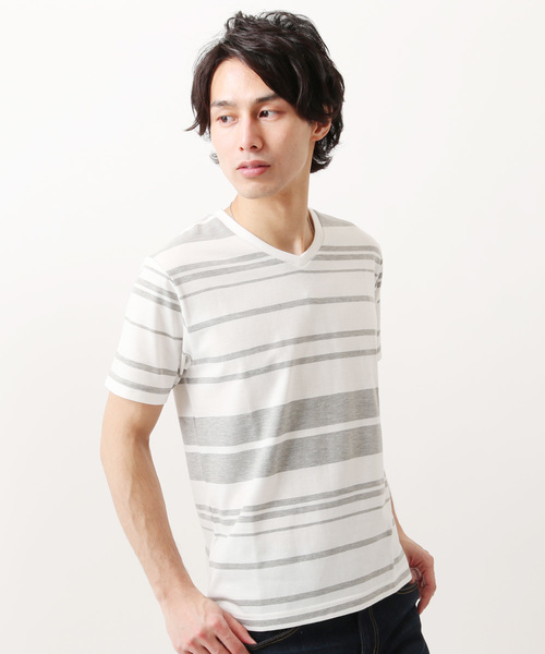 THE CASUAL(カジュアル)の「TCボーダー半袖Vネックカットソー(Tシャツ/カットソー・メンズ・その他4/その他1/その他2/その他3/その他5/その他7/その他6/その他・L/XL/S/M)」の4枚目の写真