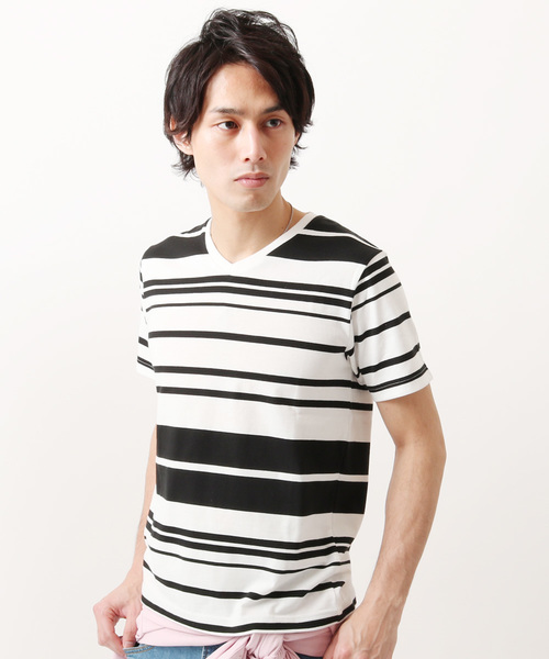 THE CASUAL(カジュアル)の「TCボーダー半袖Vネックカットソー(Tシャツ/カットソー・メンズ・その他4/その他1/その他2/その他3/その他5/その他7/その他6/その他・L/XL/S/M)」の5枚目の写真