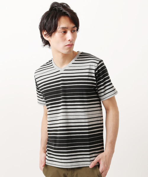 THE CASUAL(カジュアル)の「TCボーダー半袖Vネックカットソー(Tシャツ/カットソー)」|その他4