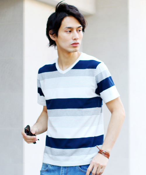 THE CASUAL(カジュアル)の「TCボーダー半袖Vネックカットソー(Tシャツ/カットソー・メンズ・その他4/その他1/その他2/その他3/その他5/その他7/その他6/その他・L/XL/S/M)」の8枚目の写真