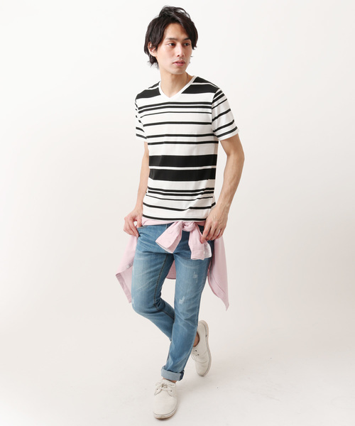 THE CASUAL(カジュアル)の「TCボーダー半袖Vネックカットソー(Tシャツ/カットソー・メンズ・その他4/その他1/その他2/その他3/その他5/その他7/その他6/その他・L/XL/S/M)」の16枚目の写真