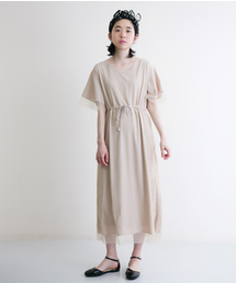 merlot plus | ラメチュールウエストリボンワンピース2945(ワンピース)