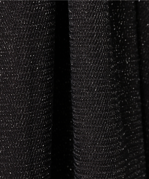 merlot plus（メルロープリュス）の「ラメチュールウエストリボンワンピース2945（ワンピース・レディース・ブラック/ベージュ・FREE）」の6枚目の写真