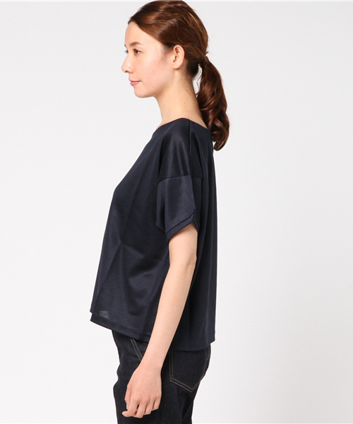 un dix cors（アンディコール）の「デザインドルマンVカットソー（Tシャツ/カットソー・レディース・ホワイト/サックスブルー/ベージュ/ネイビー・ﾌﾘ-）」の6枚目の写真