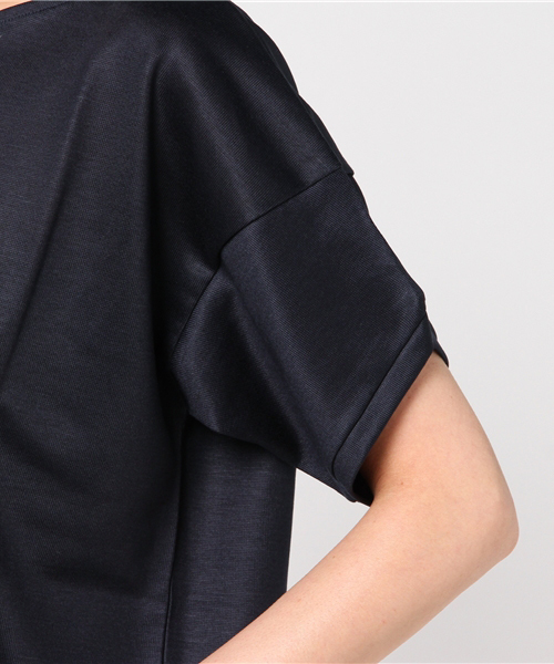 un dix cors（アンディコール）の「デザインドルマンVカットソー（Tシャツ/カットソー・レディース・ホワイト/サックスブルー/ベージュ/ネイビー・ﾌﾘ-）」の9枚目の写真