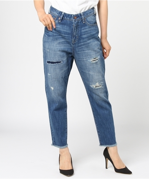 earth music&ecology（アースミュージックアンドエコロジー）の「USA COTTONデニムパンツ(ダメージ加工)（デニムパンツ・レディース・ライトインディゴブルー・M/L/S）」の18枚目の写真