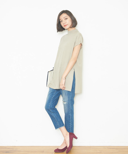 earth music&ecology（アースミュージックアンドエコロジー）の「USA COTTONデニムパンツ(ダメージ加工)（デニムパンツ・レディース・ライトインディゴブルー・M/L/S）」の17枚目の写真