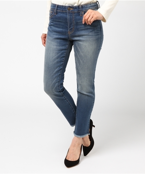 WEGO（ウィゴー）の「WEGO/フレイドヘムパワーストレッチスキニー（デニムパンツ・レディース・ダークインディゴブルー/インディゴブルー/ブラック/ピンク・LARGE/MEDIUM/SMALL）」の18枚目の写真