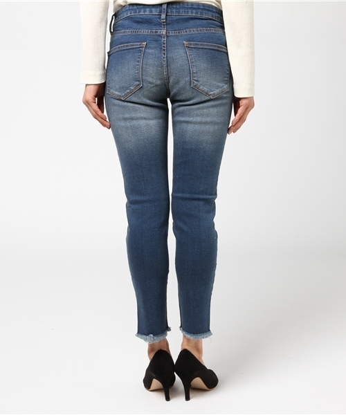 WEGO（ウィゴー）の「WEGO/フレイドヘムパワーストレッチスキニー（デニムパンツ・レディース・ダークインディゴブルー/インディゴブルー/ブラック/ピンク・LARGE/MEDIUM/SMALL）」の14枚目の写真