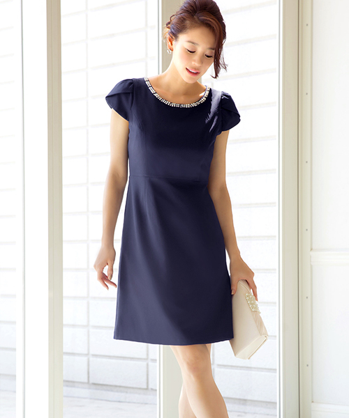 RUIRUE BOUTIQUE（ルイルエブティック）の「スイートグラマラスシースワンピースフォーマルパーティードレス/結婚式・披露宴・二次会・謝恩会・成人式・同窓会・セレモニーなどお呼ばれ対応（ドレス・レディース・ネイビー/ピンクベージュ・3L/M/L/XL/XS/4L/S/5L）」の15枚目の写真