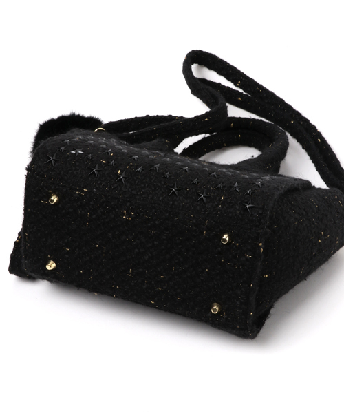DRESSCAMP（ドレスキャンプ）の「DRESSCAMP (ドレスキャンプ)METEOR スタースタッズツイード2WAYハンドバッグ（ハンドバッグ・レディース・ブラック・FREE）」の8枚目の写真