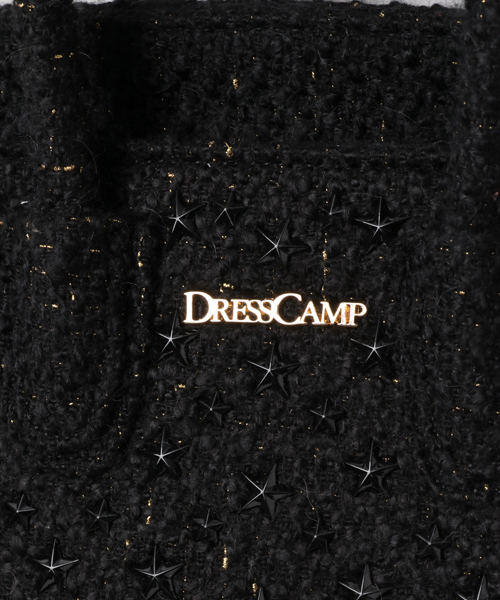 DRESSCAMP（ドレスキャンプ）の「DRESSCAMP (ドレスキャンプ)METEOR スタースタッズツイード2WAYハンドバッグ（ハンドバッグ・レディース・ブラック・FREE）」の4枚目の写真