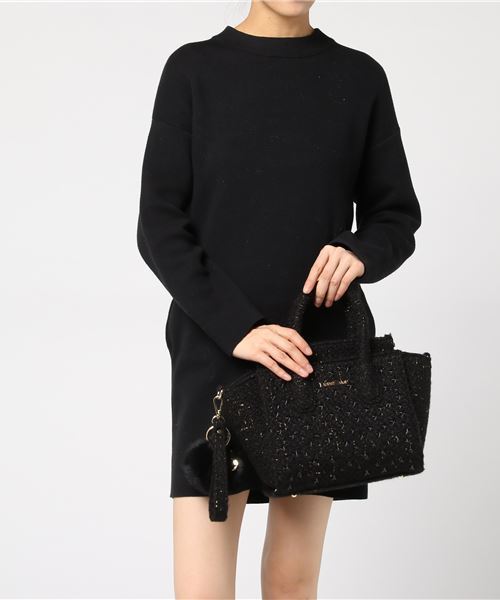 DRESSCAMP（ドレスキャンプ）の「DRESSCAMP (ドレスキャンプ)METEOR スタースタッズツイード2WAYハンドバッグ（ハンドバッグ・レディース・ブラック・FREE）」の6枚目の写真