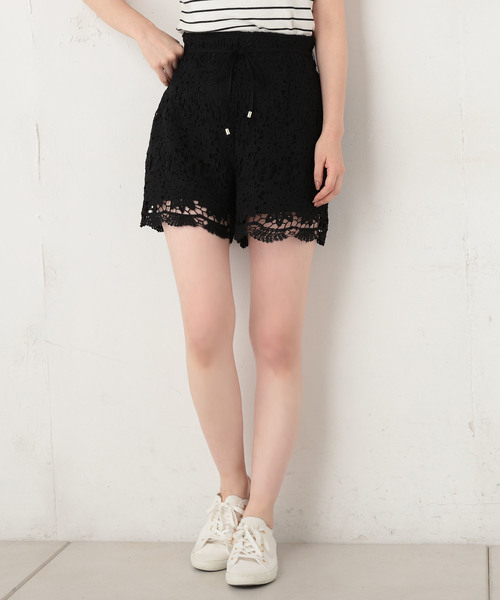 one after another NICE CLAUP(ワンアフターアナザーナイスクラップ)の「レースショートパンツ(その他パンツ・レディース・ブラック/オフホワイト・FREE)」の10枚目の写真