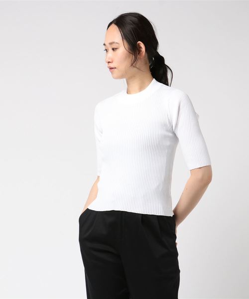 SLY（スライ）の「DOUBLE RIB HG TOPS（ニット/セーター・レディース・グリーン/オレンジ/ブラック/ホワイト・FREE）」の7枚目の写真