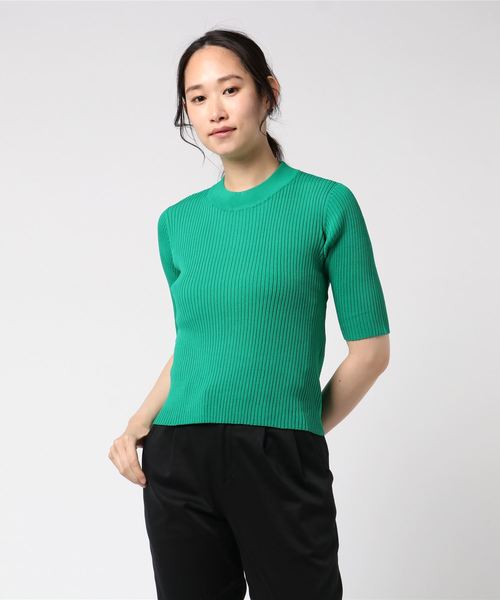 SLY（スライ）の「DOUBLE RIB HG TOPS（ニット/セーター・レディース・グリーン/オレンジ/ブラック/ホワイト・FREE）」の9枚目の写真