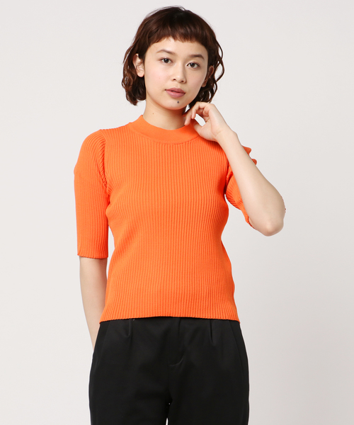 SLY（スライ）の「DOUBLE RIB HG TOPS（ニット/セーター・レディース・グリーン/オレンジ/ブラック/ホワイト・FREE）」の10枚目の写真