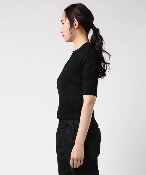 SLY（スライ）の「DOUBLE RIB HG TOPS（ニット/セーター・レディース・グリーン/オレンジ/ブラック/ホワイト・FREE）」の6枚目の写真