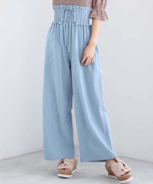 one after another NICE CLAUP（ワンアフターアナザーナイスクラップ）の「ウエストレースアップパンツ（その他パンツ・レディース・ネイビー/サックスブルー/その他/ドット・FREE）」の18枚目の写真