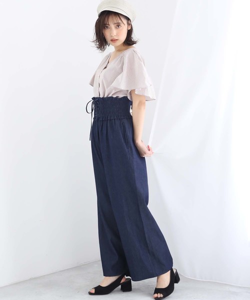 one after another NICE CLAUP（ワンアフターアナザーナイスクラップ）の「ウエストレースアップパンツ（その他パンツ・レディース・ネイビー/サックスブルー/その他/ドット・FREE）」の14枚目の写真