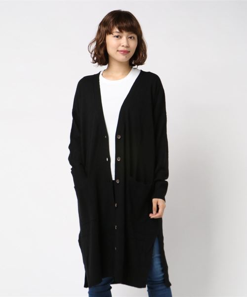 YECCA VECCA（イェッカヴェッカ）の「ロングニットカーディガン（カーディガン/ボレロ・レディース・ブラック/ベージュ/ブラウン・FREE）」の17枚目の写真