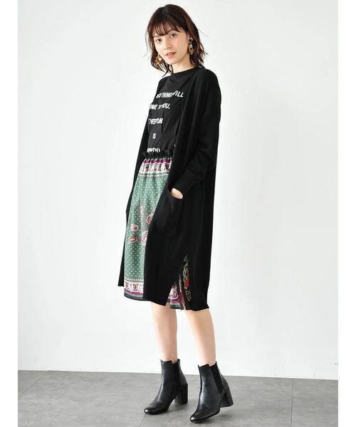 YECCA VECCA（イェッカヴェッカ）の「ロングニットカーディガン（カーディガン/ボレロ・レディース・ブラック/ベージュ/ブラウン・FREE）」の7枚目の写真