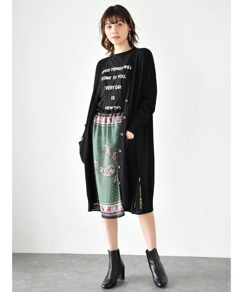 YECCA VECCA（イェッカヴェッカ）の「ロングニットカーディガン（カーディガン/ボレロ・レディース・ブラック/ベージュ/ブラウン・FREE）」の8枚目の写真