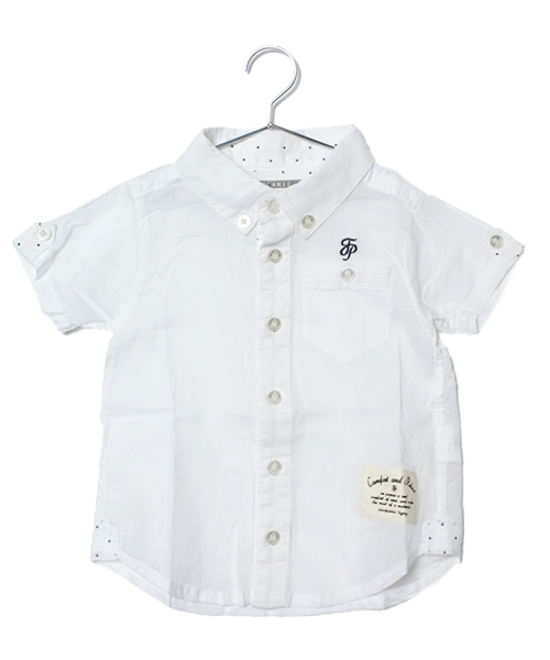 CIAOPANIC TYPY（チャオパニックティピー）の「◆KID'S リネンブレンドシャツ（シャツ/ブラウス・キッズ・ホワイト/イエロー/ピンク/サックスブルー/その他20/アイボリー/ブルー/サーモンピンク/レモンイエロー/その他18・90/100/110/120/130）」の2枚目の写真