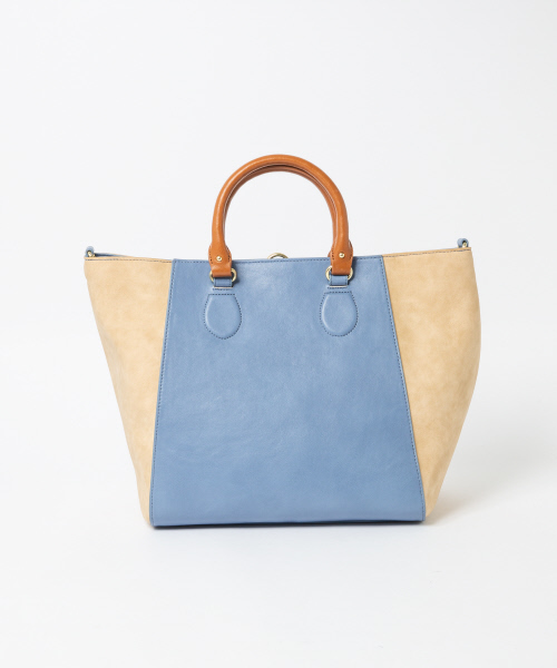 qualite(カリテ)の「バイカラーワイドトート(トートバッグ・レディース・ベージュ/サックスブルー・フリー)」の16枚目の写真