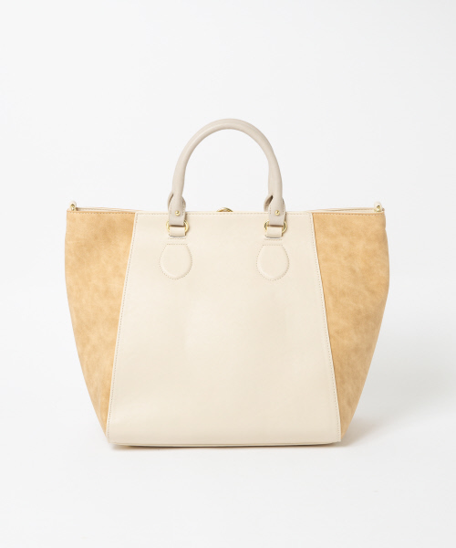 qualite(カリテ)の「バイカラーワイドトート(トートバッグ・レディース・ベージュ/サックスブルー・フリー)」の7枚目の写真