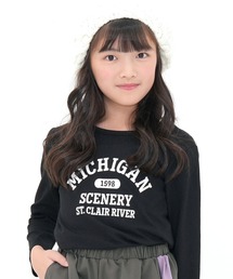 Bee des Bee（ビーデスビー）の「【コットン100％】長袖プリントTシャツ（Tシャツ/カットソー）」