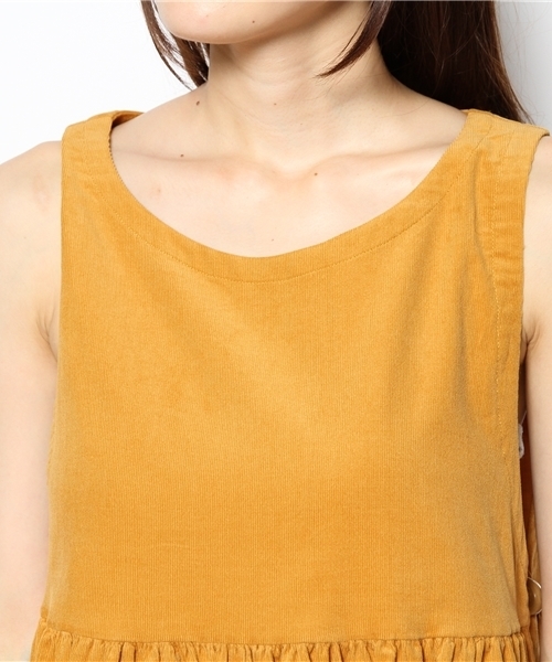 BEAMS BOY（ビームスボーイ）の「□BEAMS BOY / サイドボタン ノースリーブワンピース（ワンピース・レディース・イエロー/ミント・ONE SIZE）」の6枚目の写真