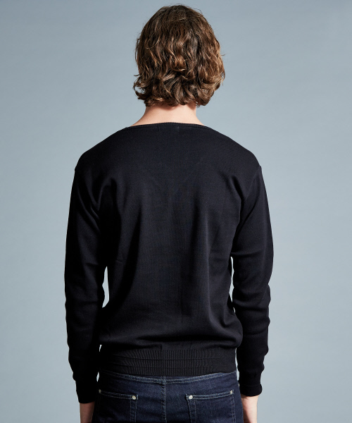 5351 POUR LES HOMMES（ゴーサンゴーイチプールオム）の「“SOFFY”シルケットコットンVネックニットTシャツ（ニット/セーター・メンズ・ホワイト/ブラック・44/46/48/50）」の10枚目の写真