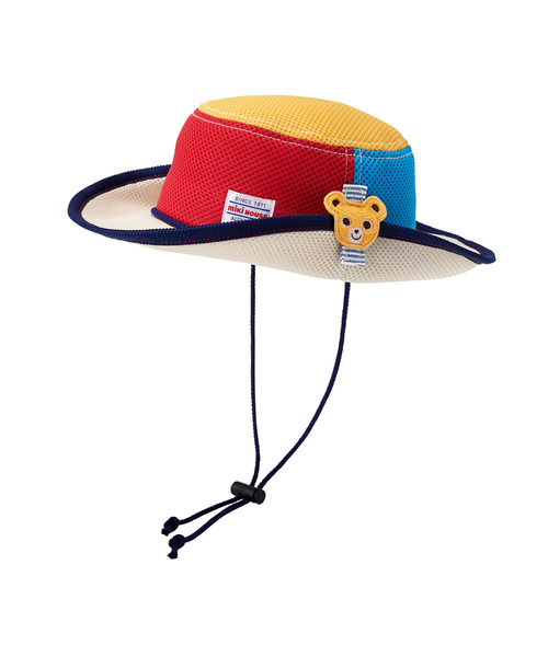 MIKI HOUSE（ミキハウス）の「日よけ付き ダブルラッセルテンガロンハット（ハット・キッズ・ピンク/ブルー/マルチ・48/50/52/54/56）」の3枚目の写真