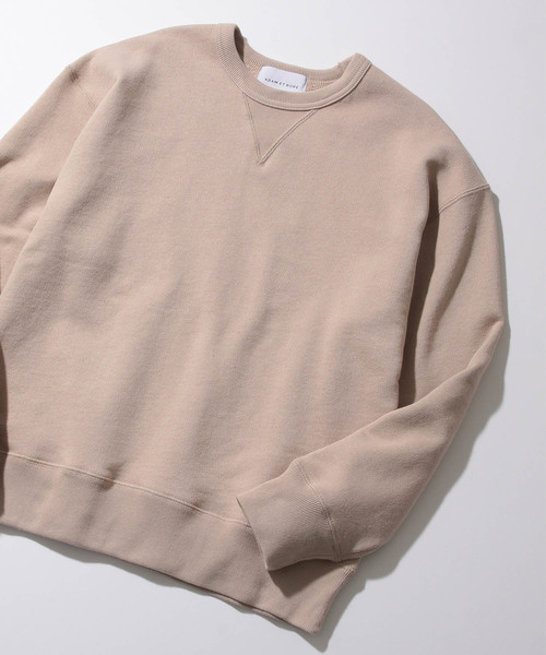ADAM ET ROPE'（アダムエロペ）の「ヘビーテリー裏毛クルーネックプルオーバー（Tシャツ/カットソー・メンズ・ホワイト/ベージュ/グリーン/ネイビー/オレンジ・S/M/L）」の3枚目の写真