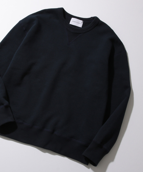 ADAM ET ROPE'（アダムエロペ）の「ヘビーテリー裏毛クルーネックプルオーバー（Tシャツ/カットソー・メンズ・ホワイト/ベージュ/グリーン/ネイビー/オレンジ・S/M/L）」の5枚目の写真