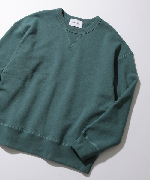ADAM ET ROPE'（アダムエロペ）の「ヘビーテリー裏毛クルーネックプルオーバー（Tシャツ/カットソー・メンズ・ホワイト/ベージュ/グリーン/ネイビー/オレンジ・S/M/L）」の4枚目の写真