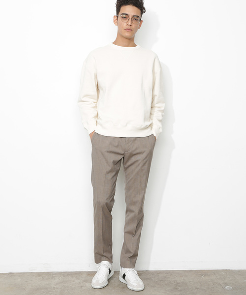 ADAM ET ROPE'（アダムエロペ）の「ヘビーテリー裏毛クルーネックプルオーバー（Tシャツ/カットソー・メンズ・ホワイト/ベージュ/グリーン/ネイビー/オレンジ・S/M/L）」の16枚目の写真