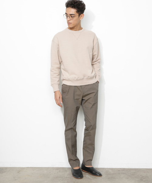 ADAM ET ROPE'（アダムエロペ）の「ヘビーテリー裏毛クルーネックプルオーバー（Tシャツ/カットソー・メンズ・ホワイト/ベージュ/グリーン/ネイビー/オレンジ・S/M/L）」の19枚目の写真