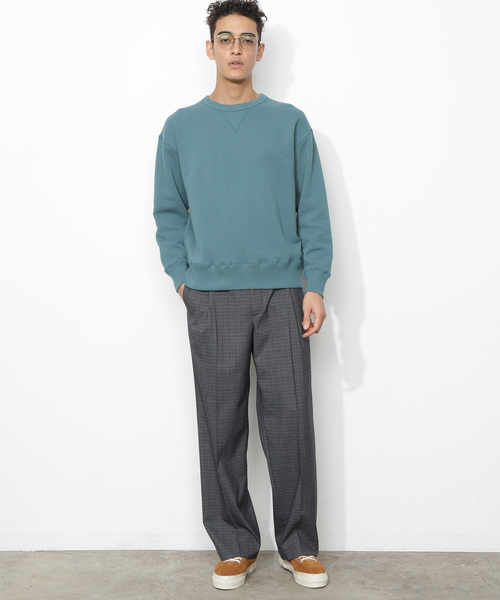 ADAM ET ROPE'（アダムエロペ）の「ヘビーテリー裏毛クルーネックプルオーバー（Tシャツ/カットソー・メンズ・ホワイト/ベージュ/グリーン/ネイビー/オレンジ・S/M/L）」の6枚目の写真