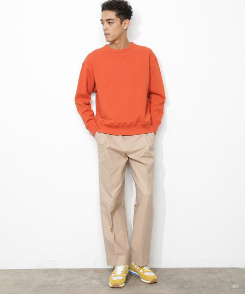 ADAM ET ROPE'（アダムエロペ）の「ヘビーテリー裏毛クルーネックプルオーバー（Tシャツ/カットソー・メンズ・ホワイト/ベージュ/グリーン/ネイビー/オレンジ・S/M/L）」の22枚目の写真