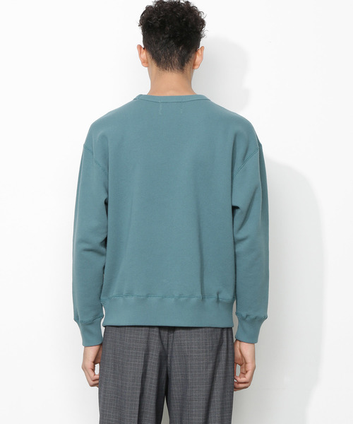 ADAM ET ROPE'（アダムエロペ）の「ヘビーテリー裏毛クルーネックプルオーバー（Tシャツ/カットソー・メンズ・ホワイト/ベージュ/グリーン/ネイビー/オレンジ・S/M/L）」の11枚目の写真